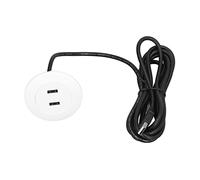 Socobeta Prise de Charge Double USB avec Installation Encastrée pour canapé, Adaptateur de Tension Universel pour Une Charge Rapide, 1 X Prise de pour canapé, Longueur de Ligne de 8,2 Pieds (Blanche)