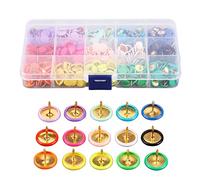 Socobeta Punaises Mignonnes à Tête Plate Caoutchoutée Colorée pour Tableau en Liège, Punaises Décoratives Faciles à Utiliser pour la Salle de Classe de Bureau à Domicile avec Boîte Transparente pour