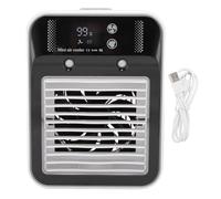 Socobeta Refroidisseur D'air de Bureau, Climatiseur Portable à Affichage Numérique, Rechargeable par USB, à Faible Bruit, avec Brume, pour Travailler et Dormir