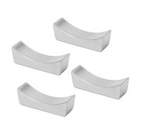 Socobeta Repose-Baguettes en Acier Inoxydable LISSE Facile à Transporter et à Nettoyer Technologie de Polissage Porte-cuillère en Forme de Bateau Placement Stable 4Pcs Support à Baguettes en Argent