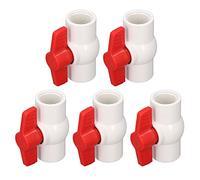 Socobeta Robinet à Tournant Sphérique en PVC Résistant au Vieillissement pour Une Utilisation Facile dans Les Arroseurs Paysagers et Les Piscines - Paquet de 5 (20mm)