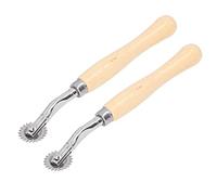 Socobeta Roue de Serrage Solide pour L'artisanat du Cuir, Tissu en Papier, Manche en Bois de Pin, Lot de 2 Pièces, Bricolage