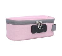 Socobeta Sac de Contrôle des Odeurs, Pochette Portable, Sac de Rangement de Voyage au Charbon Actif, Conteneur de Verrouillage à Code pour Les Voyages d'affaires, Le Camping (Rose)