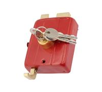 Socobeta Serrure de sécurité Robuste, Facile à Installer, Serrure à Pêne Dormant Résistante aux Coupures pour la Porte D'entrée avec Pêne Dormant Rouge pour L'agent de sécurité