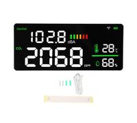 Socobeta Sonomètre Mural, Contrôle par Application WiFi, 30-130dBA, Bruit 400-5000ppm, Détecteur de CO2 pour Application TuyaSmart