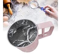 Socobeta Tamis de Cuisson Portatif Résistant de Beau Tamis à Farine D'acier Inoxydable pour L'appareil de Cuisine (Rose)