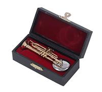Socobeta Trompette Miniature, Ornement de Bureau en Laiton Durable et Exquis pour Les Amateurs de Musique et Les Enfants, Matériau de qualité Supérieure (3,54 Pouces)