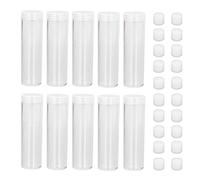 Socobeta Tubes à Monnaie Claire Ronds Contenants de Rangement de Monnaie en Plastique avec 2 éponges de Coussin pour Boutons de Collecte de Pièces de 25 Mm