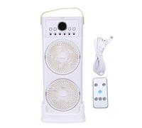 Socobeta Ventilateur Brumisateur à Double Ventilateur avec 6 Buses, Rotation à 360 °, Batterie 2400mAh, pour Le Refroidissement Extérieur du Bureau et de la Maison