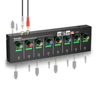 socodox Amplificateur pour Casques 8 Canaux, Mélangeur Stéréo Compact en Métal avec Entrées 6,35 mm, 3,5 mm& RCA, Sorties TRS, Fonction Muet et Éclairage Moderne, DC 12V