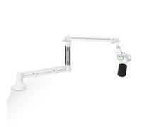 Socodox Bras de Microphone à Profil Bas - Blanc, Charge 2kg, Pince 7cm | Compatible Blue Yeti, Adaptateurs 3/8" & 5/8", pour Streaming, Podcast & Gaming