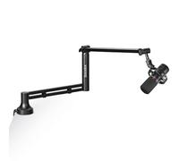 Socodox Bras de Microphone à Profil Bas - Noir, Charge 2kg, Pince 7cm | Compatible Blue Yeti, Adaptateurs 3/8" & 5/8", pour Streaming, Podcast & Gaming