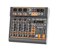 Socodox Table de mixage audio 5 canaux avec Bluetooth et 99 effets DSP | 48V fantôme, EQ 3 bandes, enregistrement USB, entrées stéréo, faible bruit, gain, jack casque pour podcast, église, karaoké