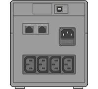 Socomec Netys PE 1000 - Onduleur - CA 230 V - 600 Watt - 1000 VA - USB - connecteurs de sortie : 4