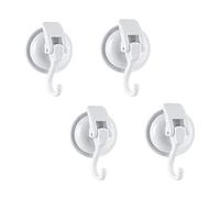 SOCONT Lot de 4 crochets à ventouse pour douche, crochets de douche résistants pour l'intérieur de la douche, super ventouse pour cuisine, salle de bain, toilettes