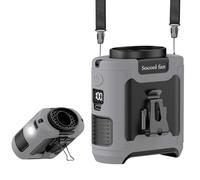 Socool - Ventilateur de taille portable à clipser - 10 000 mAh - Rechargeable - 67 h - Ventilateur de ceinture portable avec 5 vitesses réglables et lumière LED - Ventilateur de cou suspendu pour