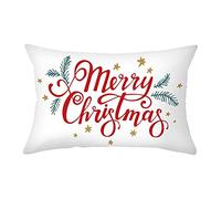 Socoz Housse de coussin carrée pour canapé, taie d'oreiller en cuir de pêche, 30 x 50 cm, taie d'oreiller de Noël