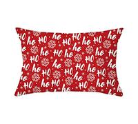 Socoz Housse de coussin décorative en cuir de pêche rectangulaire 30x50cm flocon de neige Noël taie d'oreiller