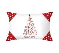 Socoz Housses de coussins, en cuir de pêche, taie d'oreillers, rectangulaires, 30 x 50 cm, coussins de Noël pour canapé