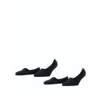 Burlington Chaussettes invisibles femme Everyday – lot de 2 coton uni, noir (Black 3000) 41-42