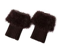 Socquettes Femme Chaussette Basse Homme 4346 Jambières Tricoté Laine Comme Des Bottes Jambières En Laine Brides Courtes Couleur Unie Fil De Plumes Chaussette Basse Femme Chaussettes (Coffee,One Size)