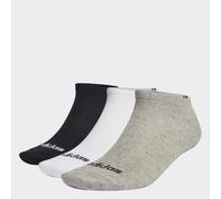 adidas Mixte Thin Linear Low-Cut Socks 3 Pairs, Medium Grey Heather / White / Black, 6.5-8