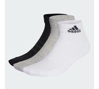 adidas Mixte Cushioned Sportswear Ankle Socks 3 Pairs, Medium Grey Heather / White / Black, 6.5-8