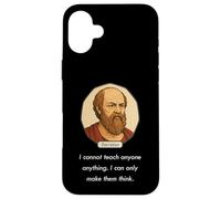 Socrate a Dit « Je ne Peux Pas enseigner Seulement Faire Penser aux Gens » (Sombre) Coque pour iPhone 16 Plus