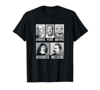 Socrate Platon Aristote Descartes Nietzsche Philosophie T-Shirt Graphique avec Valeur