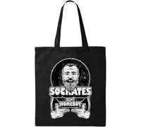 Socrates is My Homeboy Sac fourre-tout en coton écologique Motif philosophe grec d'Athènes Noir, Noir , Taille unique