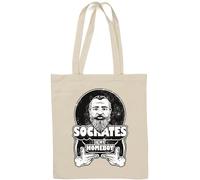 Socrates Is My Homeboy Sac fourre-tout en coton naturel Motif philosophe grec d'Athènes Blanc