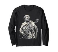 Socrates Philosophe Jouant de la Guitare électrique à Bascule Humour Manche Longue