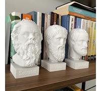 Socrates Platon Buste Aristote Lot de 3 Philosophes Grecs Sculpture Grec Ancien Art Déco 15 cm