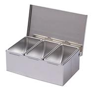 Socueny Lot de 3 boîtes à épices en acier inoxydable, boîte à ingrédients, sauce au fromage, sel, sucre, boîte à épices, outil de cuisson