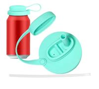 Soda Can Lid - Leakproof Reusable Silicone Cover, Built In Straw Slot, Debris Blocking Seal Ring, Removable BPA Free Cap | Fits Standard Cans For Drinks Water Beer Juice Seltzer Pantry Storage Fridge