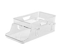 Soda Fridge Organizer, Stackable Drink Can Holder, Anti-Slip Refrigerator Storage Bin, Clear Space Saver for Kitchen Rental Apartment Restaurant Beverage Organization, Maximizing Vertical Space