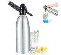 Soda Maker,Siphon pour Soda Aluminium 1L,Soda Siphon Bottle avec Régulateur de Pression, Aluminium Sparkling Water Maker pour jus de fruits faits maison, Mojito, Cocktail, Boissons