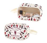 Soda Social Club Trousse de maquillage transparente en cuir PU avec poignée Cadeau pour les amateurs de soda, Unité centrale réservée aux membres, Non