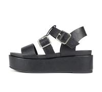 Soda Stellar Sandales compensées pour femme avec bride multiples, double boucle, bout ouvert et sangle de cheville