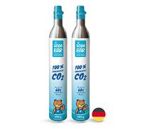 SodaBär© Cylindre de CO2 compatible avec les appareils SodaStream - 2 x 425 g (60 l) - Remplissage premium avec dioxyde de carbone de Linde Allemagne.