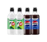 Sodastream - 2 Concentrés 7UP + 2 Concentrés Pepsi pour Machine à Eau Pétillante et Soda | Préparez jusqu'à 9 litres de 7UP et Pepsi en Quelques Secondes, 4 x 440ml