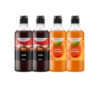Sodastream 2 Concentrés Cola + 2 Concentrés Orange pour Machine à Eau Pétillante et Soda | Préparez jusqu'à 9 litres de Cola et Orange en Quelques Secondes, 4 x 440ml