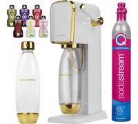 Sodastream Appareil à gazéifier l'eau Art Blanc Or avec bouteille de CO2 Cylindre Bolero