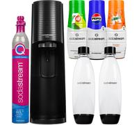 Sodastream Appareil à gazéifier Terra Noir avec 2 bouteilles de sirop Set Pepsi