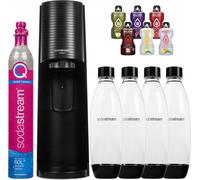 Sodastream Appareil à gazéifier Terra Noir avec 4 bouteilles de 1L et set de sirop