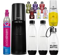 SodaStream Appareil à gazéifier Terra Noir Set Bouteilles Sirop Cartouche