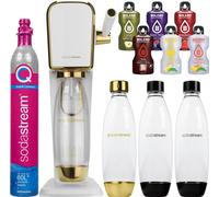 Sodastream Art Appareil à gazéifier l'eau Blanc Or Set 3 bouteilles Cartouche de sirop