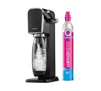 Sodastream Art - Machine à eau pétillante au design rétro avec système CO₂ Quick Connect, cylindre de gaz 60L et 1 bouteille 1L sans BPA inclus, noire