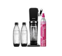 Sodastream Art Machine à Eau Pétillante et Soda | Pack 3 Bouteilles 1L Compatible Lave-Vaisselle + 1 Recharge de Gaz 60L à Clipser | Noire