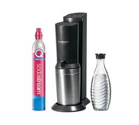 SodaStream Machine à soda Crystal 3.0 Métal – Acier inoxydable, carafe verre 0,6 L – Noir